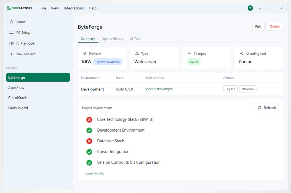 Manage & deploy projects