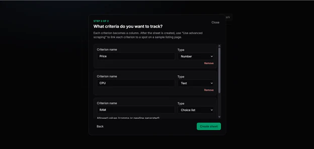Share link — one URL for the whole sheet