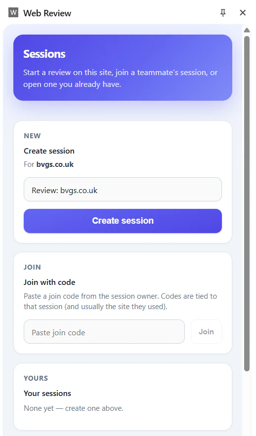 Numbered feedback pins on a live page
